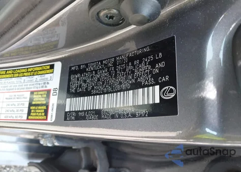 2020 Lexus Es 350 z USA, uszkodzony, nr VIN 58ADZ1B19LU067670